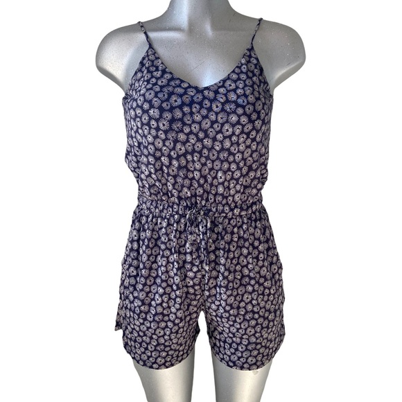 Shorts Romper Dandelion Print Soft Jumpsuit Sleeveless Summer Coastal Beach Boho - Picture 1 of 8